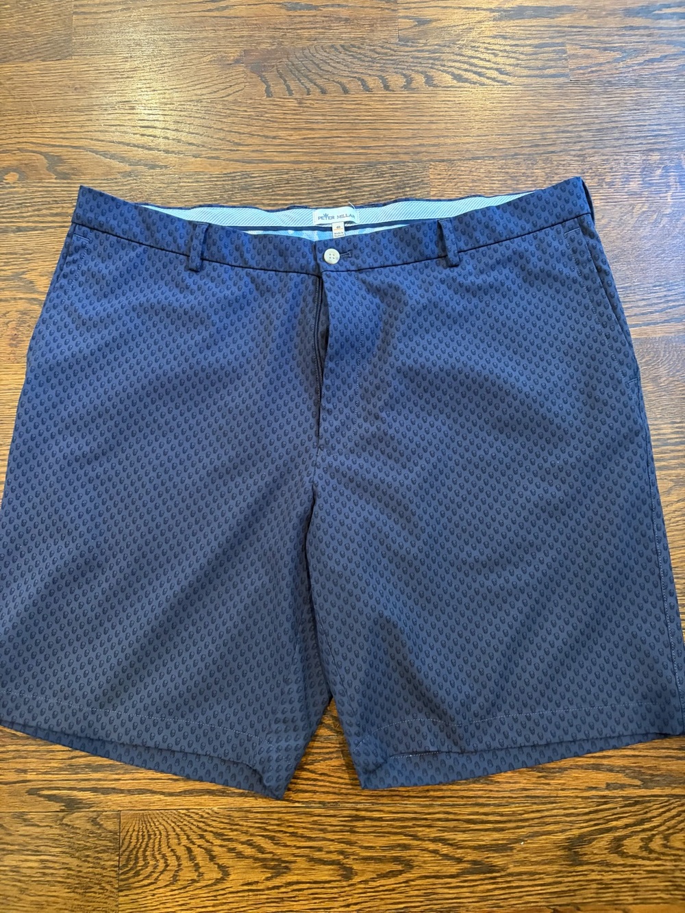 Peter Millar Navy Micro-Pattern Performance Hybrid Shorts